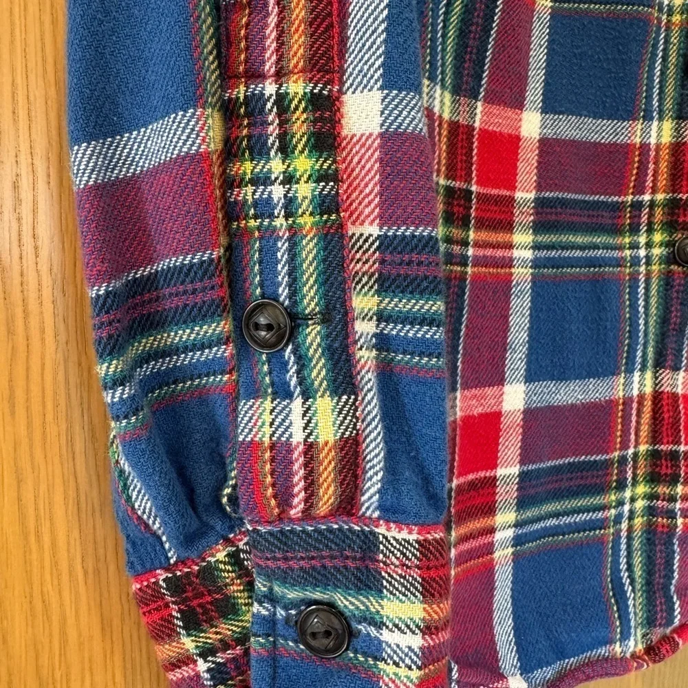 Polo  Ralph Lauren Red and Blue Casual Button Down Shirt Plaid Cotton / XSM